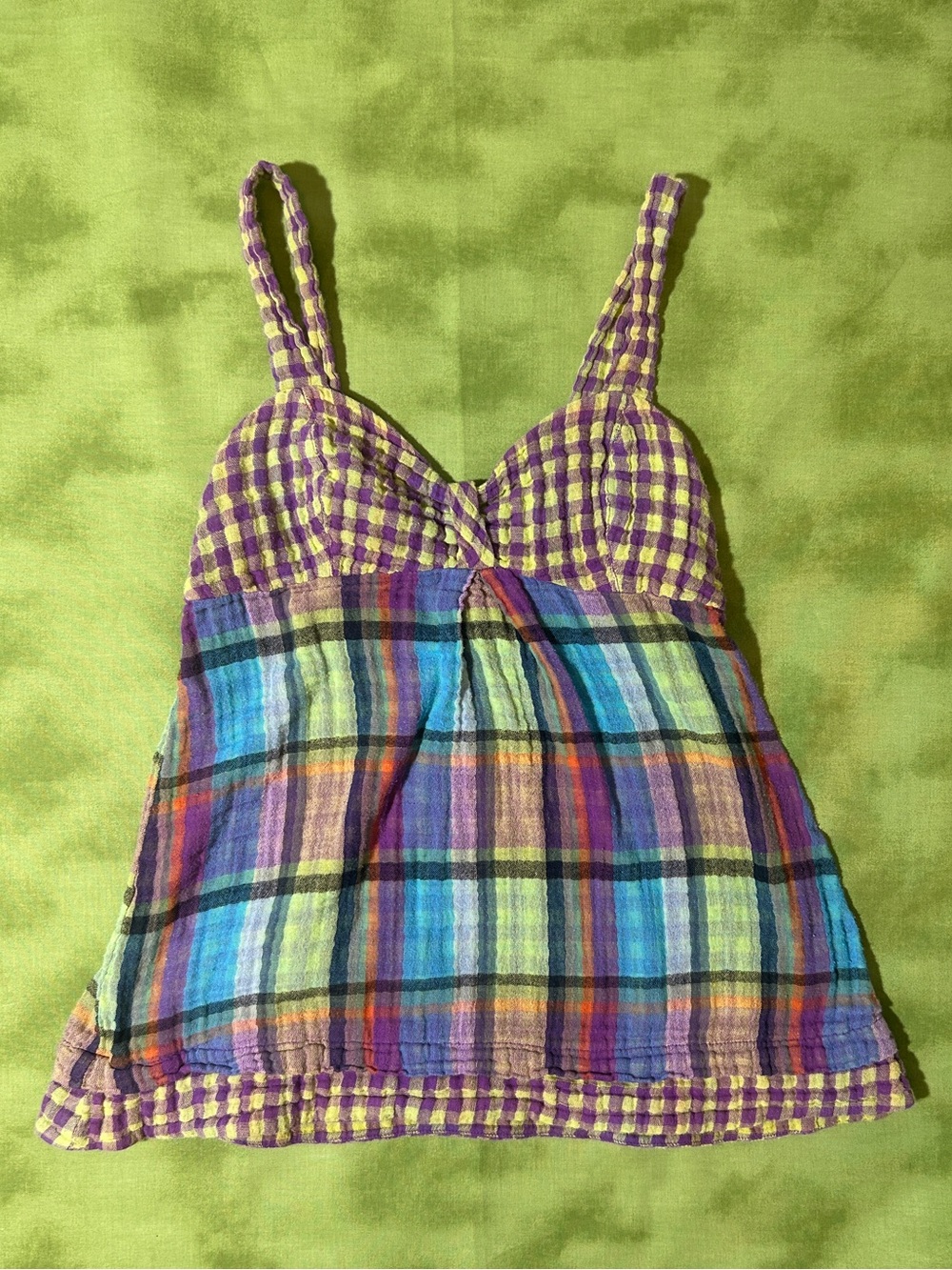 Y2K / VTG Charlotte Russe Patchwork Babydoll Top Size S